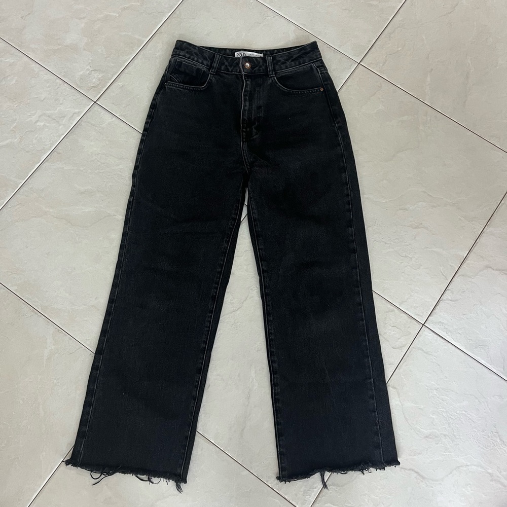 Zara wide leg black jeans